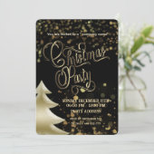 Gold/zwarte luxe kerstfeestdag kaart (Staand voorkant)