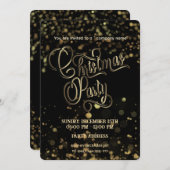 Gold/zwarte luxe kerstfeestdag kaart (Voorkant / Achterkant)