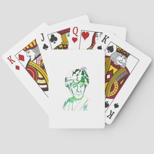 Golda Meir Heldin Graffiti Kunst Pokerkaarten (Achterkant)
