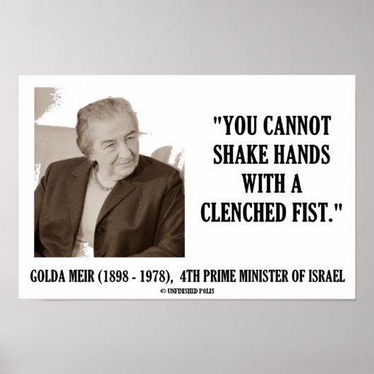 Golda Meir je kunt geen hand in hand doen Poster (Voorkant)