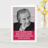 Golda Meir Jewish Mother's Day Card Kaart (Gele Bloem)