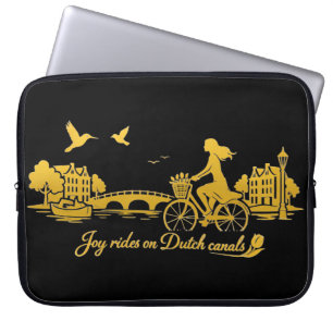 GoldAmsterdam Abstract Romantisch Vintage StratenR Laptop Sleeve