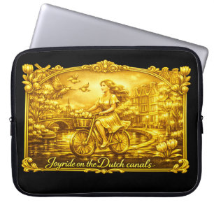 GoldAmsterdam Abstract Romantisch Vintage StreetRi Laptop Sleeve