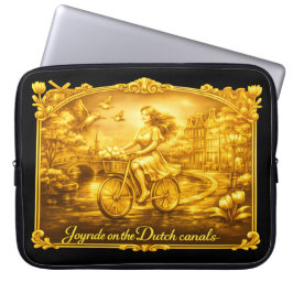 GoldAmsterdam Abstract Romantisch Vintage StreetRi Laptop Sleeve