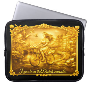 GoldAmsterdam Abstract Romantisch Vintage StreetRi Laptop Sleeve