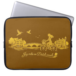 GoldAmsterdam Abstract Romantisch Vintage StreetRi Laptop Sleeve