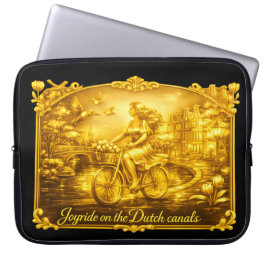 GoldAmsterdam Abstract Romantisch Vintage StreetRi Laptop Sleeve