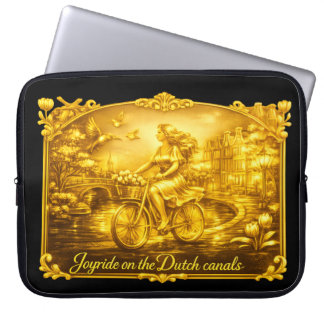 GoldAmsterdam Abstract Romantisch Vintage StreetRi Laptop Sleeve