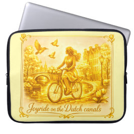 GoldAmsterdam Abstract Romantisch Vintage StreetRi Laptop Sleeve