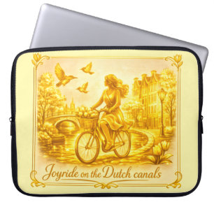 GoldAmsterdam Abstract Romantisch Vintage StreetRi Laptop Sleeve