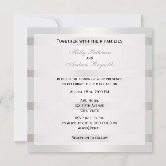 GoldArt Deco Plume Blk Wht SQ Wedding Kaart (Achterkant)