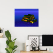 Goldbars op Paarse achtergrond Poster (Thuiskantoor)