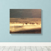 GoldDust Collectie "Op weg naar de Waterhole" Canvas Afdruk (Insitu (Houten vloer))