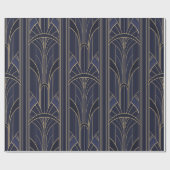 Golden20s Art Deco - Midnight Blue Cadeaupapier (Vlak)