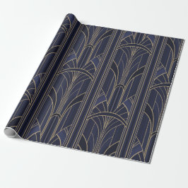 Golden20s Art Deco - Midnight Blue Cadeaupapier