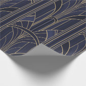 Golden20s Art Deco - Midnight Blue Cadeaupapier (Hoek)