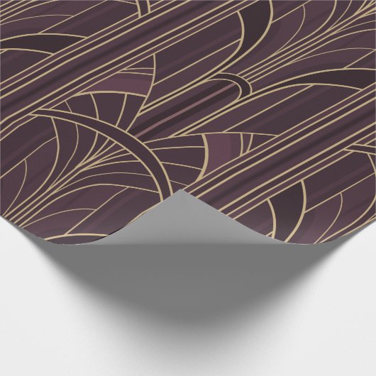 Golden20s Art Deco - Paarse Lila Cadeaupapier (Hoek)