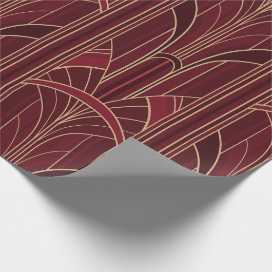 Golden20s Art Deco - Ruby Red Cadeaupapier (Hoek)
