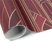 Golden20s Art Deco - Ruby Red Cadeaupapier (Rol Hoek)