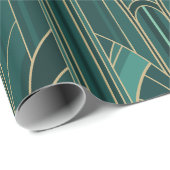 Golden20s Art Deco Verstrengelde Architectonische Cadeaupapier (Rol Hoek)