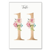 Golden 11 Bloemen Tafelnummer Kaart (Achterkant)
