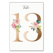 Golden 13 Bloemen Tafelnummer Kaart (Achterkant)