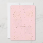 Golden 14th Birthday Golden Confetti op Blush Pink Kaart (Achterkant)