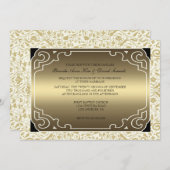 Golden 1920s Art Deco Wedding Invitation Kaart (Voorkant / Achterkant)