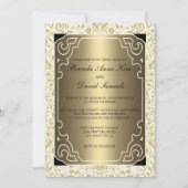 Golden 1920s Art Deco Wedding Invitation Kaart (Voorkant)
