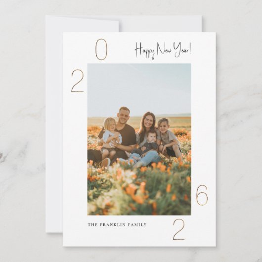 Golden 2023 Nieuwjaarsfotokaart Feestdagenkaart (Voorkant)