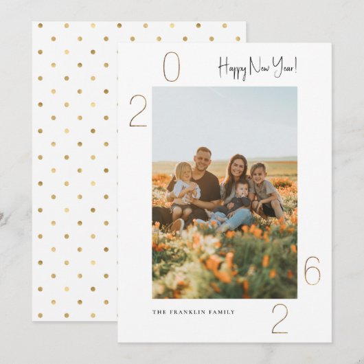 Golden 2023 Nieuwjaarsfotokaart Feestdagenkaart (Voorkant / Achterkant)