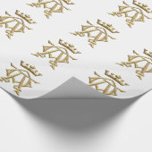 Golden "3-D" Alpha- en Omega-pakpapier Cadeaupapier (Hoek)