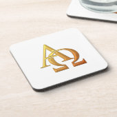 Golden "3-D" Alpha- en Omega-symbool Drankjes Onderzetter (Linkerzijde)