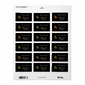 Golden "3-D" Alpha- en Omega-symbool Etiket (Full Sheet)