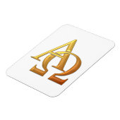 Golden "3-D" Alpha- en Omega-symbool Magneet (Linkerzijde)
