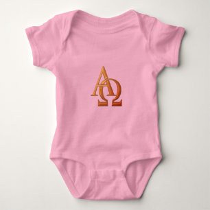 Golden "3-D" Alpha- en Omega-symbool Romper