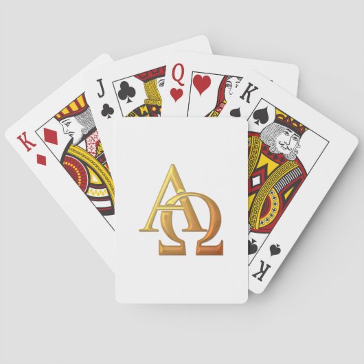 Golden "3-D" Alpha- en Omega-symbool Speelkaarten (Achterkant)