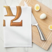 Golden "3-D" Alpha- en Omega-symbool Theedoek (Quarter Fold)