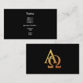 Golden "3-D" Alpha- en Omega-symbool Visitekaartje (Voorkant / Achterkant)