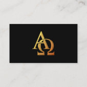 Golden "3-D" Alpha- en Omega-symbool Visitekaartje (Achterkant)