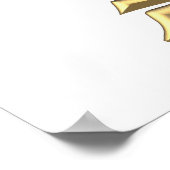 Golden "3-D" Alpha- en Omega w/Kroonsymbool Poster (Hoek)