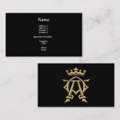 Golden "3-D" Alpha- en Omega w/Kroonsymbool Visitekaartje (Voorkant / Achterkant)