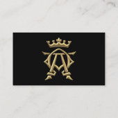 Golden "3-D" Alpha- en Omega w/Kroonsymbool Visitekaartje (Achterkant)