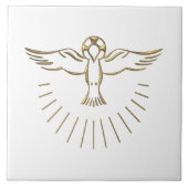 Golden "3-D" Ascent van de Heilige Geest Tegeltje (Voorkant)