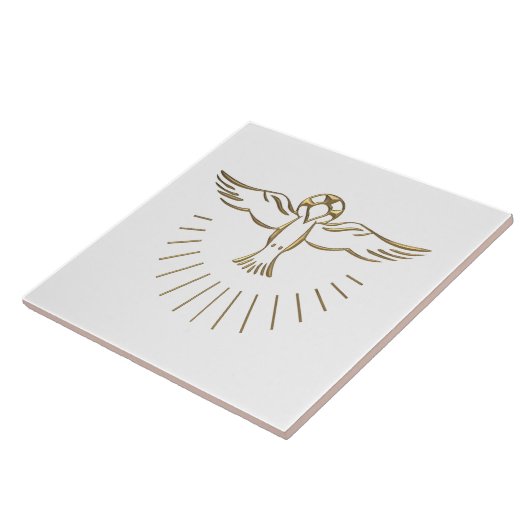 Golden "3-D" Ascent van de Heilige Geest Tegeltje (Zijkant)