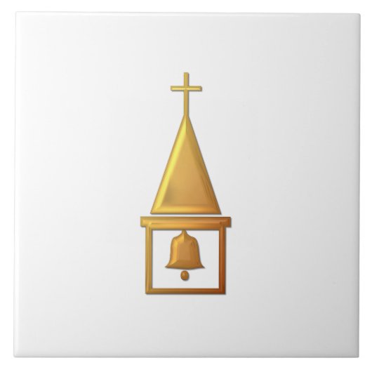 Golden "3-D"-bleektoren Tegeltje (Voorkant)