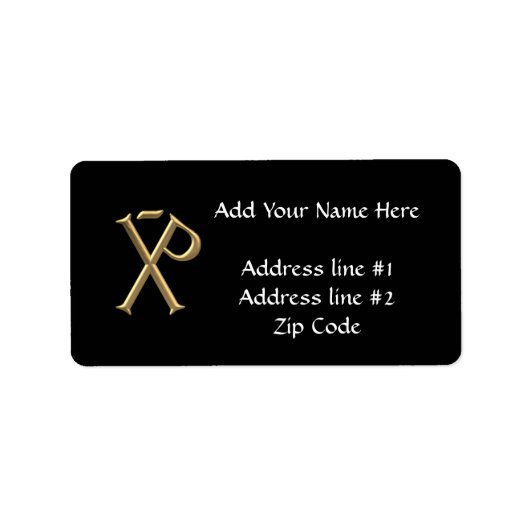 Golden "3-D" Chi-Rho 3 Etiket (Voorkant)