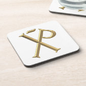 Golden "3-D" Chi-Rho 3 Onderzetter (Linkerzijde)