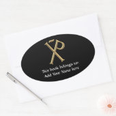 Golden "3-D" Chi-Rho 3 Ovale Sticker (Envelop)