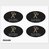 Golden "3-D" Chi-Rho 3 Ovale Sticker (Vel)